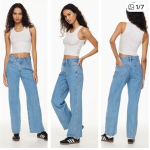Aritzia Sunday Best Straight Leg Sky Blue Jeans SZ 8